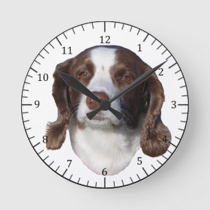 Brown & White Dog clock
