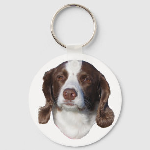 Brown & White Dog key chain