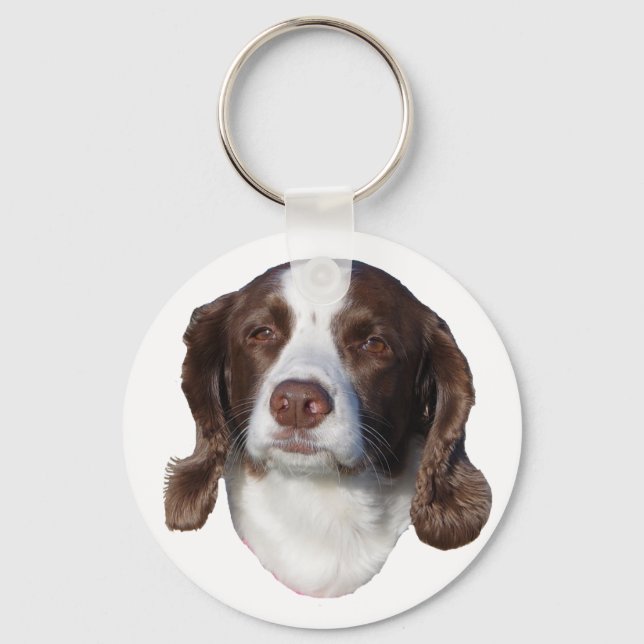 Brown & White Dog key chain (Front)
