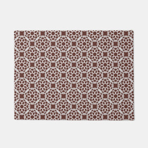 Brown White Geometric Seamless Pattern Doormat