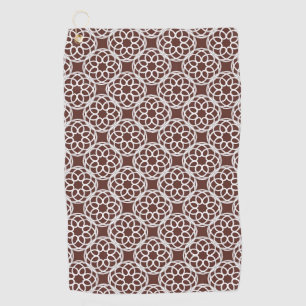 Brown White Geometric Seamless Pattern Golf Towel
