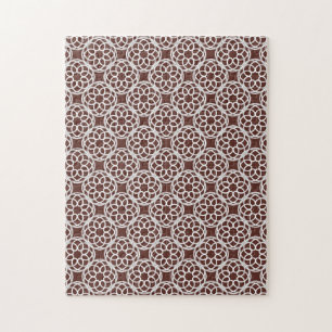 Brown White Geometric Seamless Pattern Jigsaw Puzzle