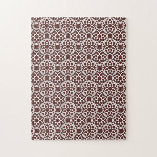Brown White Geometric Seamless Pattern Jigsaw Puzzle (Vertical)