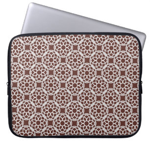 Brown White Geometric Seamless Pattern Laptop Sleeve