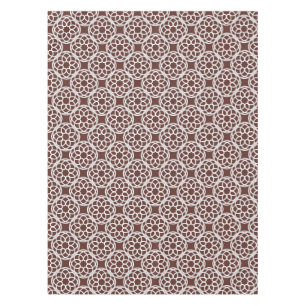 Brown White Geometric Seamless Pattern Tablecloth