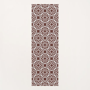 Brown White Geometric Seamless Pattern Yoga Mat