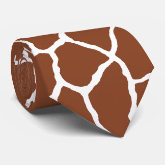 Brown White Giraffe Skin Pattern Tie