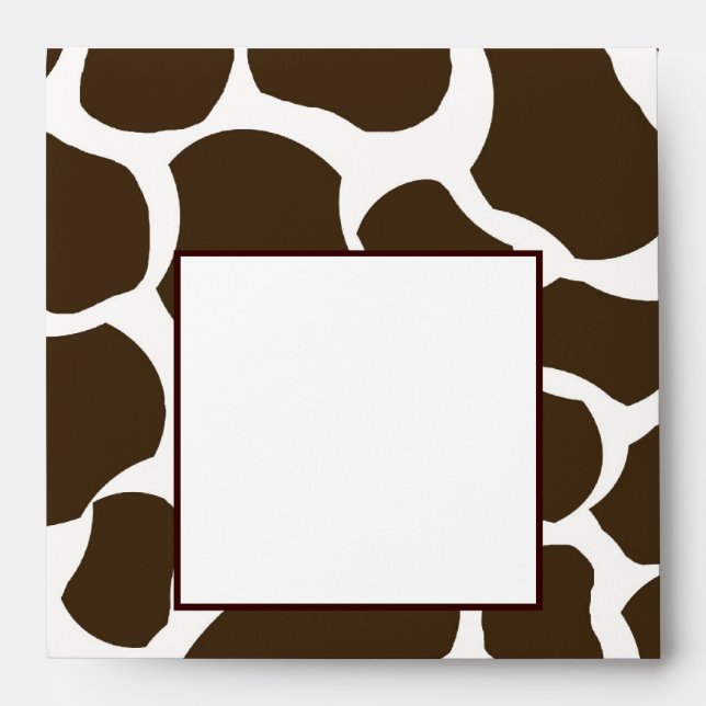 Brown White Giraffe Spots Print Envelope (Front)