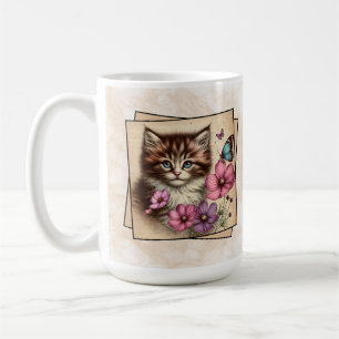 Brown & White Kitten  Coffee Mug