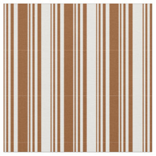 Brown & White Lines/Stripes Pattern Fabric