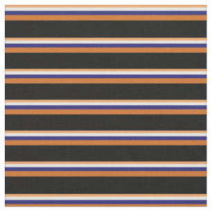 Brown, White, Midnight Blue, Chocolate, and Black Fabric