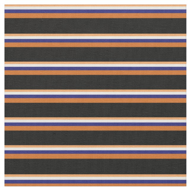 Brown, White, Midnight Blue, Chocolate, and Black Fabric (Close Up)