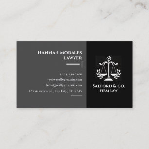 Brown & White Minimalist Attorney Modern Lawyer Business Card