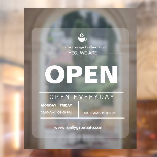 Brown & White Minimalist Cafe Open Announcement