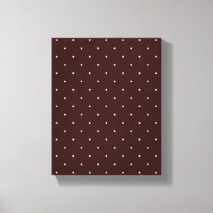 Brown & White Polka Dots Canvas Print