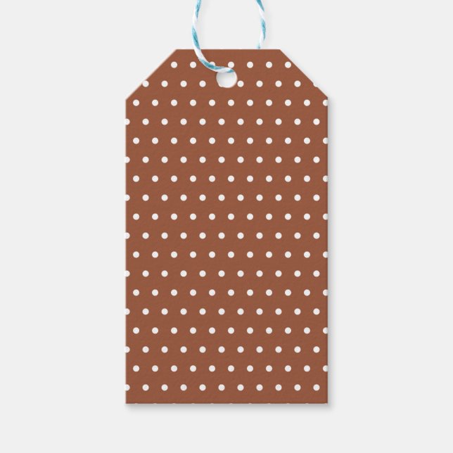 BROWN & WHITE POLKA DOTS GIFT TAGS (Front)
