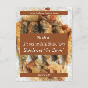 Brown White Script Family Reunion Recipes Postcard