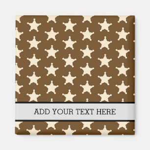 Brown White Sheriff Cowboy Stars Rustic Farmer Magnet