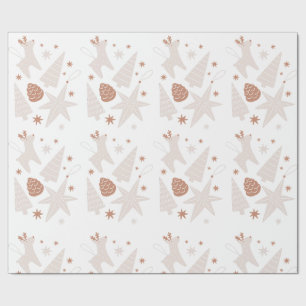 Brown White Simple Christmas Wrapping Paper