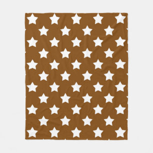 Brown White Stars Pattern Decorative Fleece Blanket