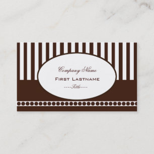 Brown & White Stripe Business Card