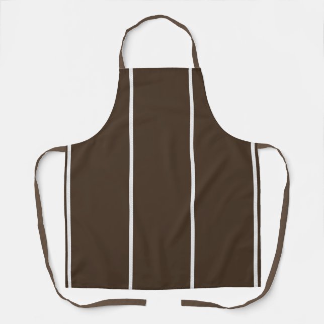 Brown White Stripe Kitchen Chef  Apron (Front)