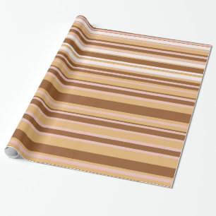 Brown White Stripes Wrapping Paper