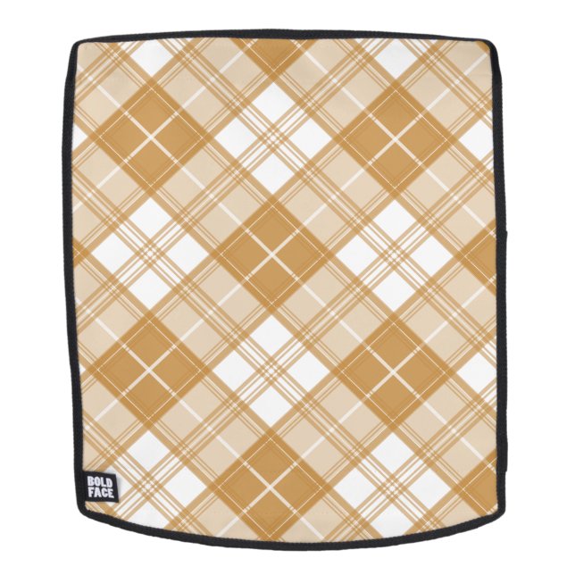 Brown White Tartan Pattern yxm0uat9 Backpack (Removable Face)