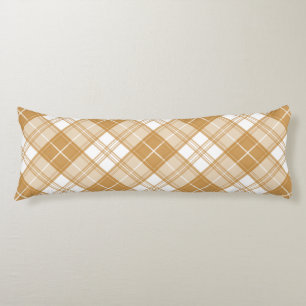 Brown White Tartan Pattern yxm0uat9  Body Cushion