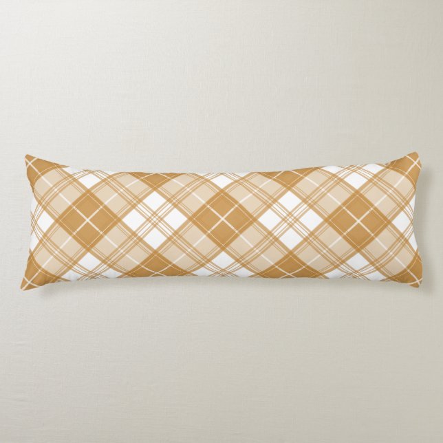 Brown White Tartan Pattern yxm0uat9 Body Cushion (Front)