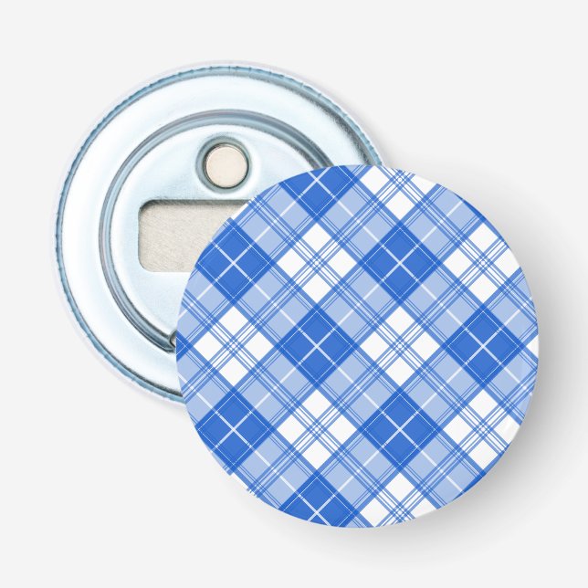 Brown White Tartan Pattern yxm0uat9 Bottle Opener (Front)