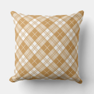 Brown White Tartan Pattern yxm0uat9 Cushion