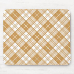 Brown White Tartan Pattern yxm0uat9 Mouse Pad