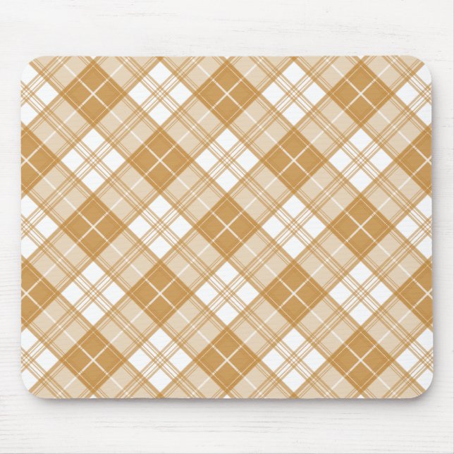 Brown White Tartan Pattern yxm0uat9 Mouse Pad (Front)