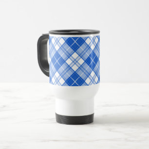 Brown White Tartan Pattern yxm0uat9 Travel Mug