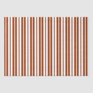Brown White Vertical Stripes Pattern Tissue Paper