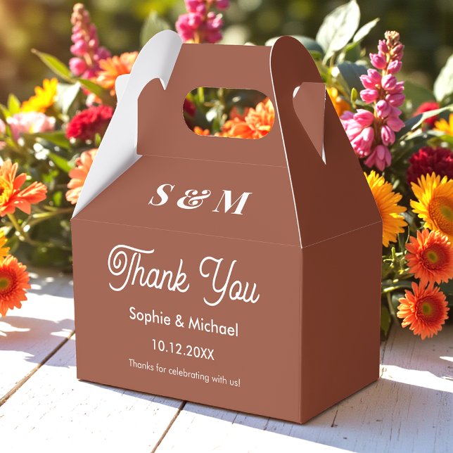 Brown White Wedding Bride Groom  Favour Box (Creator Uploaded)