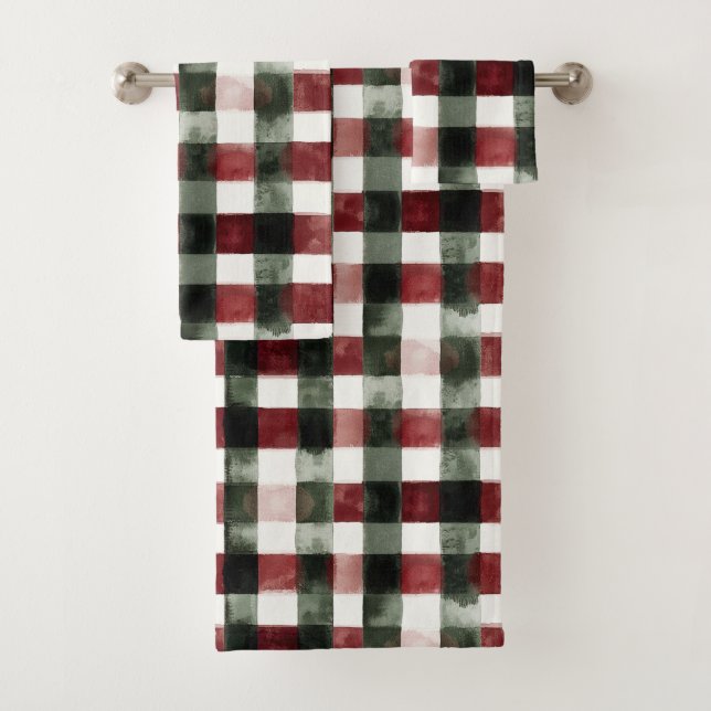 Brown White Winter Snowflakes   Bath Towel Set (Insitu)