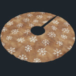 Brown White Winter Snowflakes Christmas Brushed Polyester Tree Skirt<br><div class="desc">Brown White Winter Snowflakes Christmas</div>