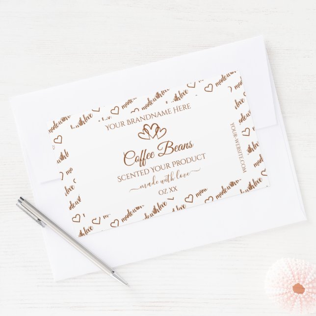 Brown White Word Cloud Frame Product Labels Hearts (Envelope)