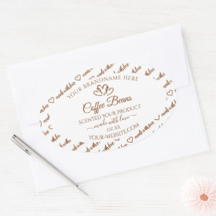Brown White Word Cloud Frame Product Labels Hearts