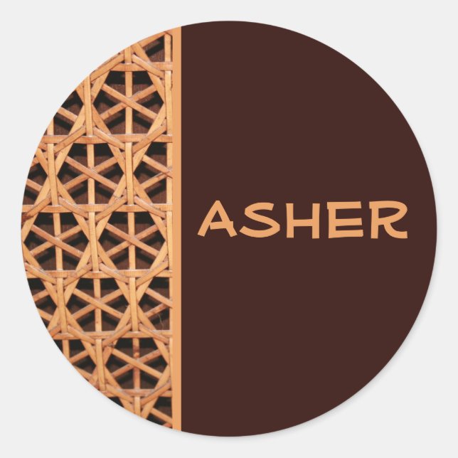 Brown Wicker Stars Sticker (Front)