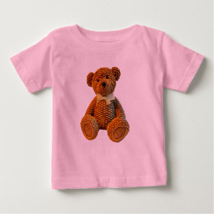 Brown Wicker Teddy Bear Baby T-Shirt