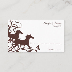 Brown Wild Horses Seating Card