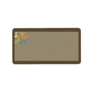 Brown Wildflowers Wedding Mailing Address Label