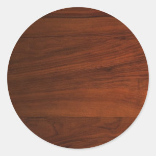 Brown Wood Board Look Blank Elegant Template Class Classic Round Sticker