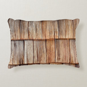 Brown wood decorative cushion