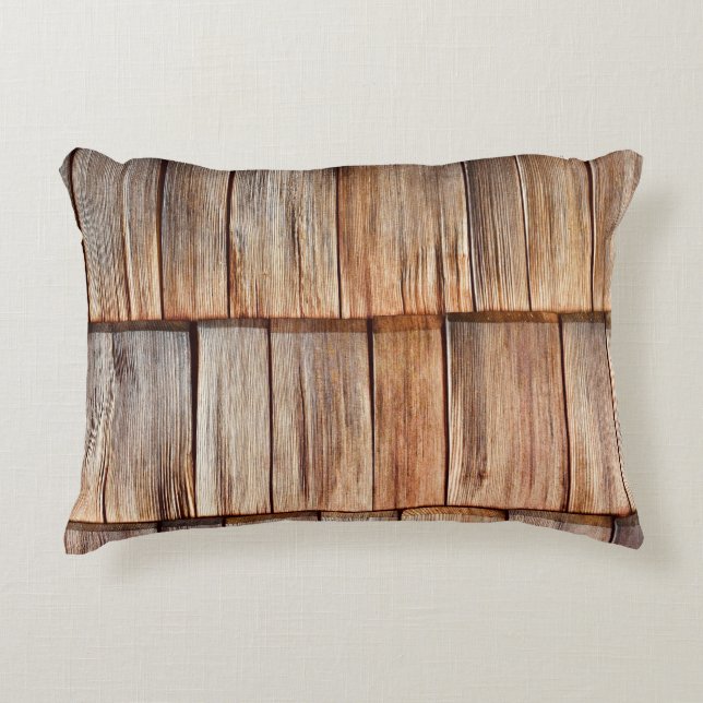 Brown wood decorative cushion (Front)