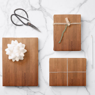 Brown Wood Digital Print 2 Wrapping Paper Sheet