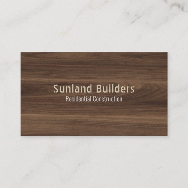 Brown Wood Grain Business Card (Front)